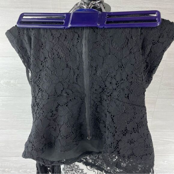 Anthropologie Mare Mare Black Lace Corseted Strapless Top - Picture 6 of 8